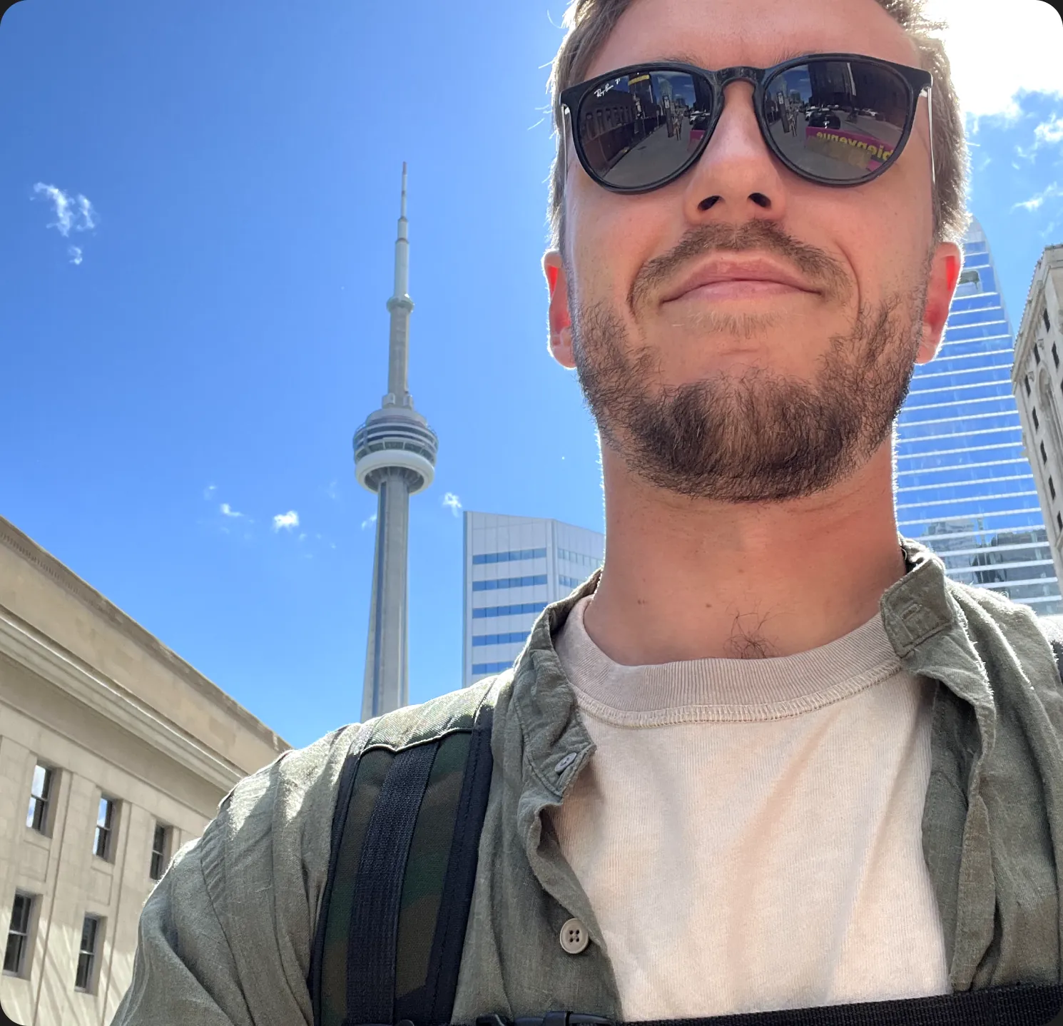 Me in Toronto, with the CN Tower behind